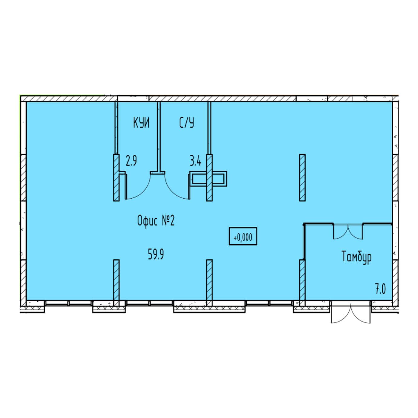 Помещение 73,2 м²