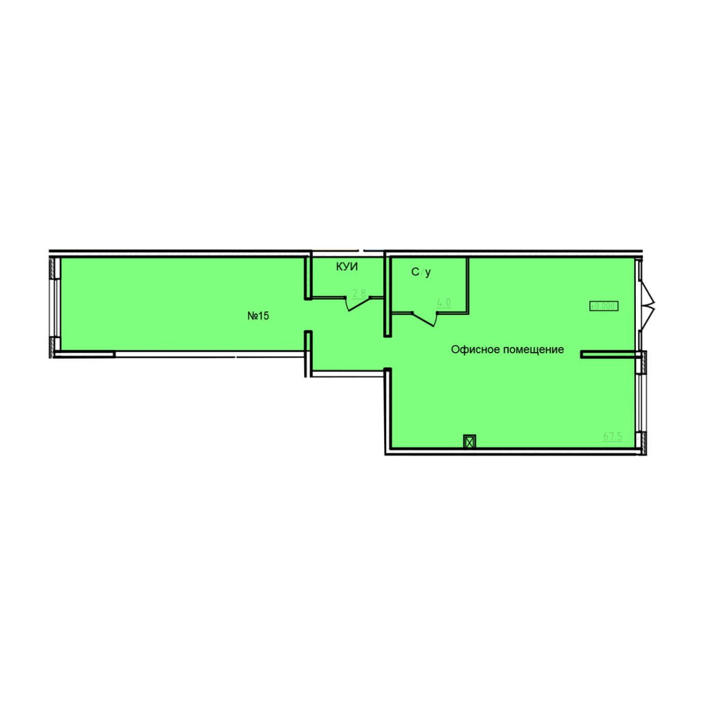 Помещение 74,3 м²