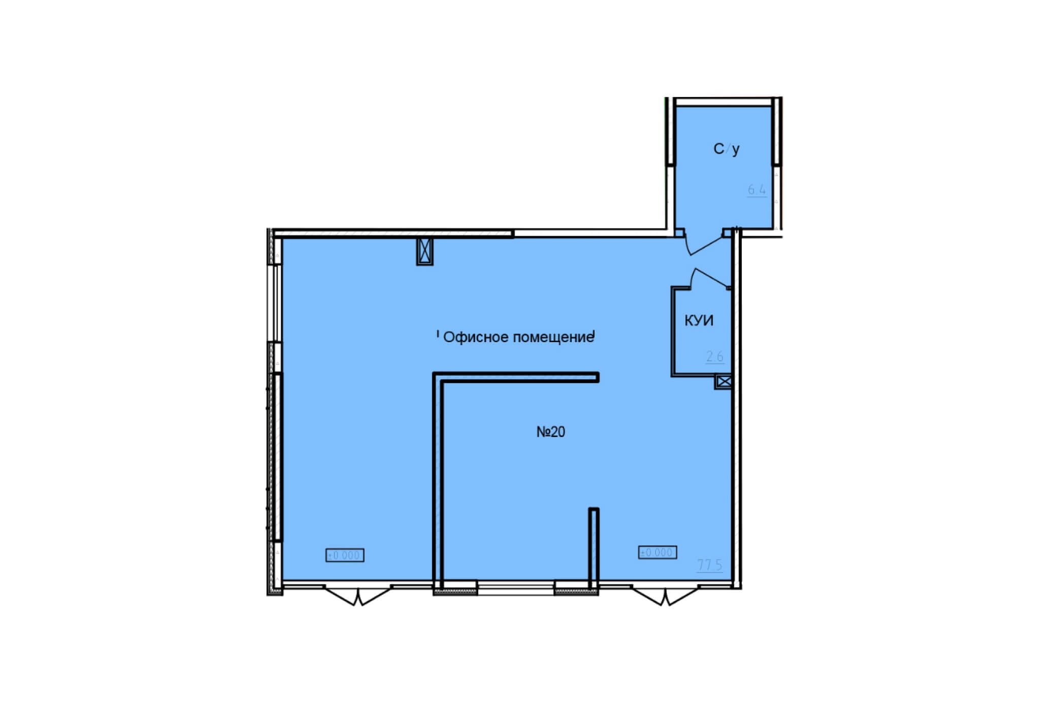 Помещение 86,5 м²