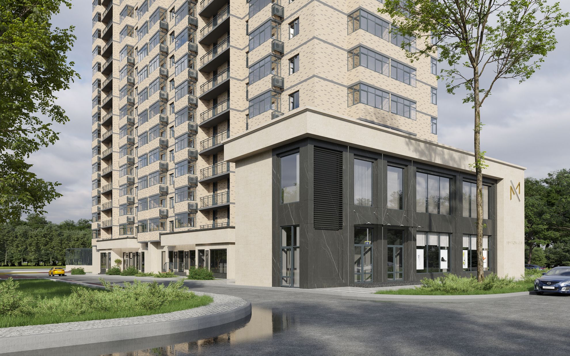 Закрытая приватная территория с многоуровневой системой доступа