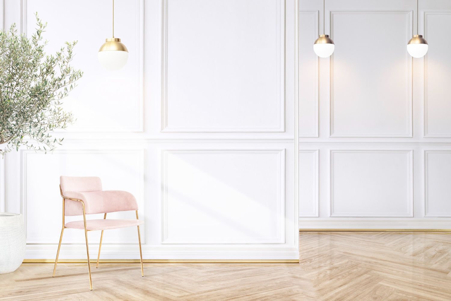 Насыщенный цвет напольного покрытия увечивает высоту потолков ✨